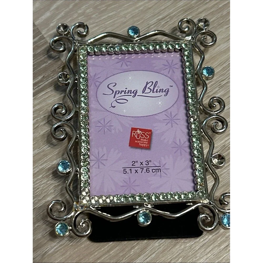 Russ Spring Fling Cute Dainty Rhinestone Accented  2x3in Frame